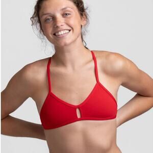 Jolyn  Red Vent Bikini Top size M